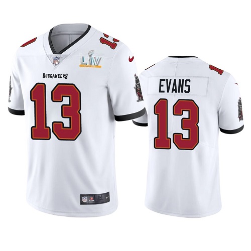 Men's Tampa Bay Buccaneers #13 Mike Evans White NFL 2021 Super Bowl LV Limited Stitched Jersey